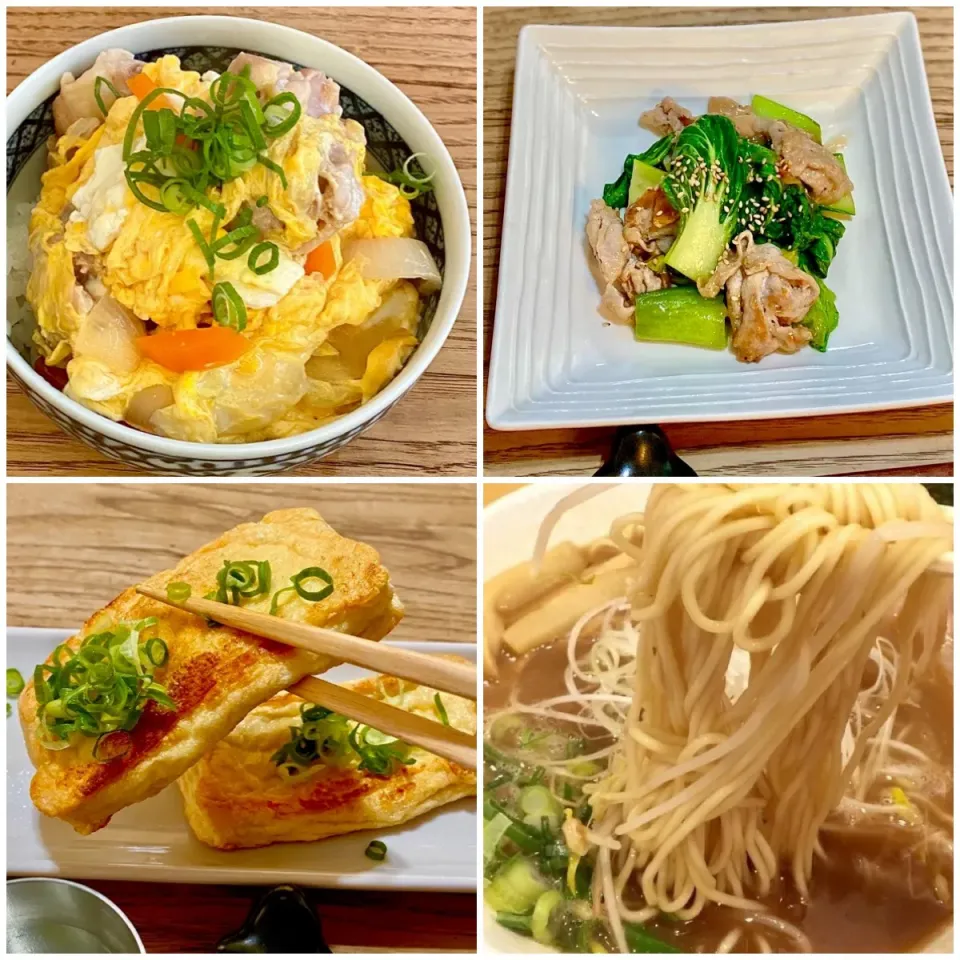 小さな親子丼&インスタント棒ラーメンde昼ごはん|ばくあんしゃさん