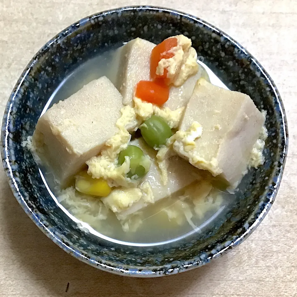 高野豆腐の卵とじ|春の日さん