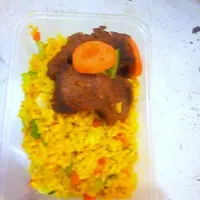 Snapdishの料理写真:peppered beef with fried rice|Queenbellaさん