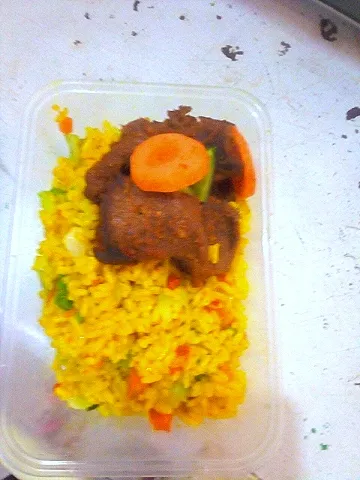 Snapdishの料理写真:peppered beef with fried rice|Queenbellaさん