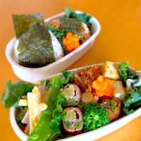 明太マヨにぎりと豚のベジロール弁当