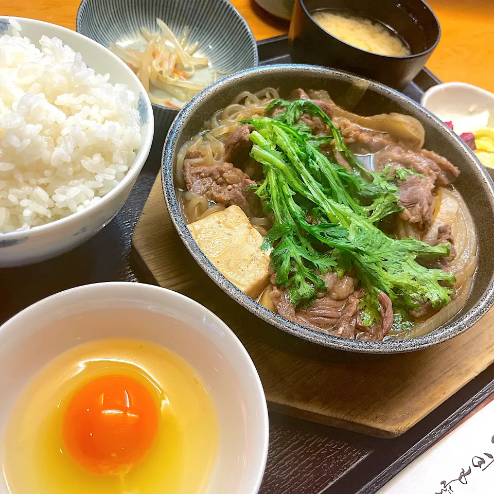 すき焼き定食@草庵(月島)|塩豚骨さん