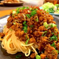 和風ミート味噌パスタ【赤味噌味】