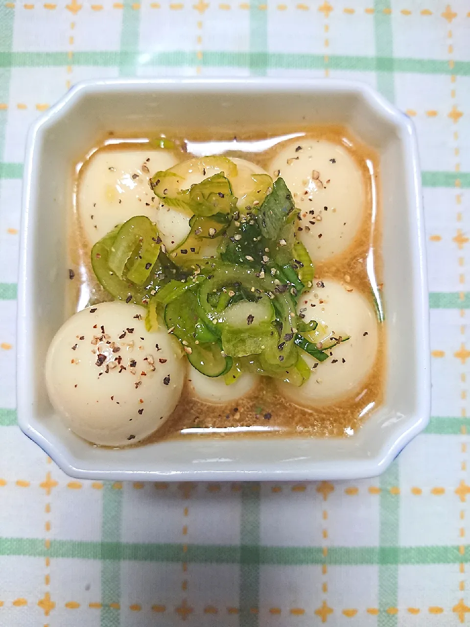 Snapdishの料理写真:中華風ネギ塩うずら味玉|のばーきさん