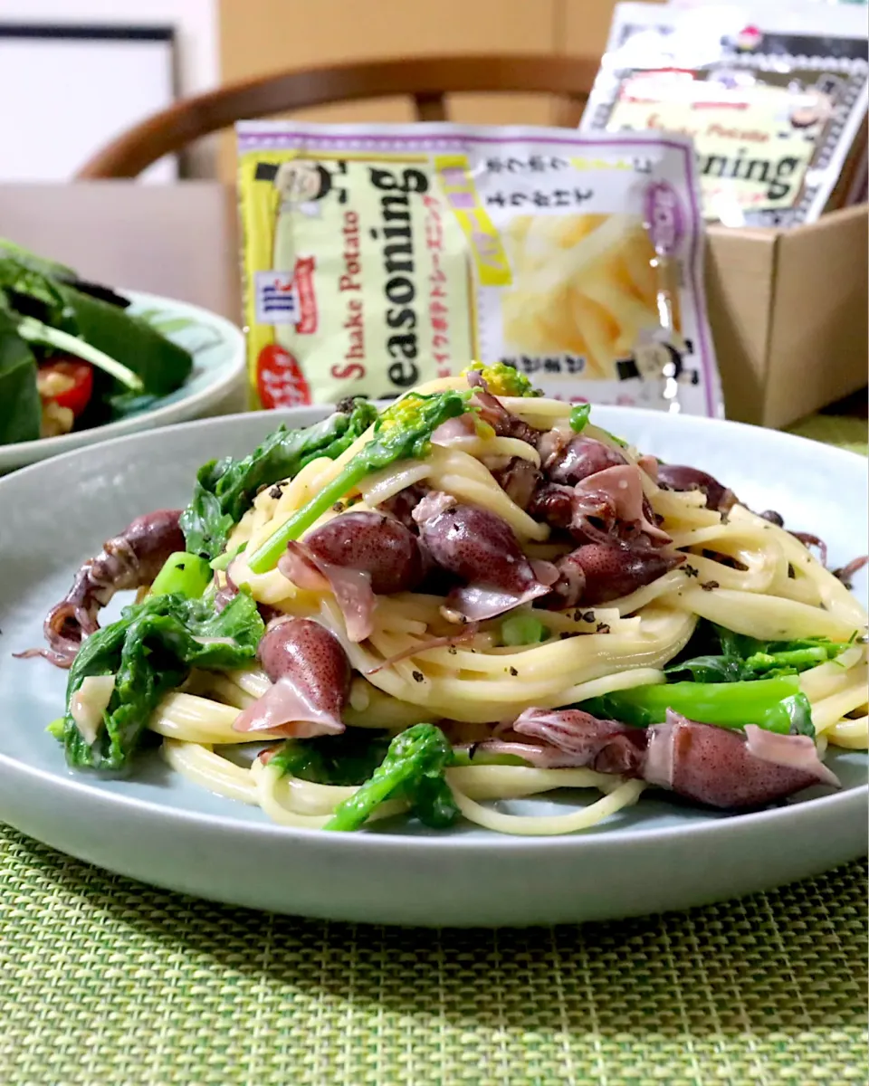 心に七つの傷の男さんの料理 菜の花とホタルイカのクリームパスタ|かおるさん