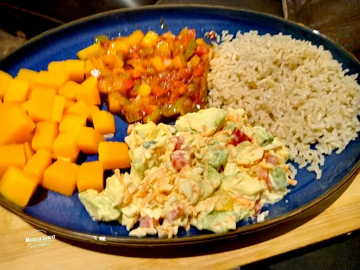 Rice, chakalaka,calslaw and butternut|cooking with Audyさん