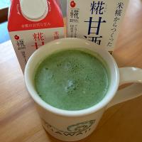 甘酒豆乳オオバコ入り♪