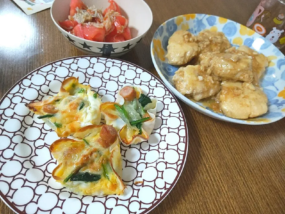 豆腐つくね
トマトとしらすのポン酢和え
キッシュ 残り物|尚さん