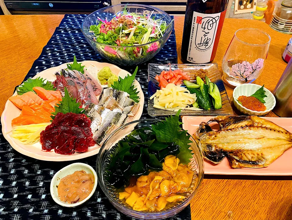 Snapdishの料理写真:日本酒のある食卓|Emi Mikadoさん