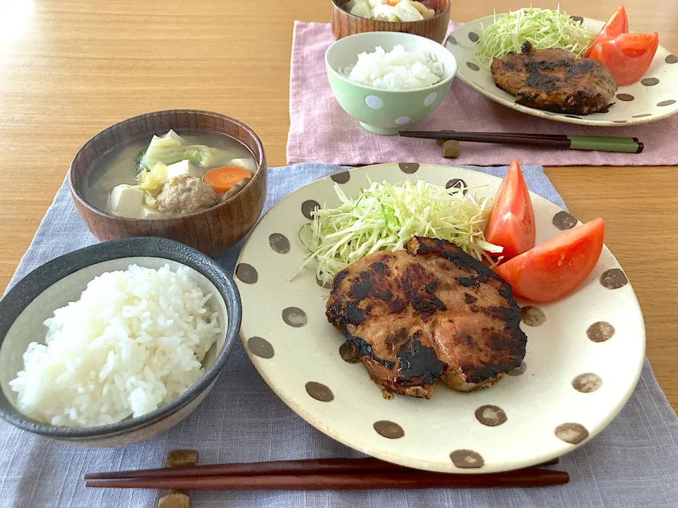 ＊豚ロース味噌漬け＆具沢山肉団子汁＊|＊抹茶＊さん