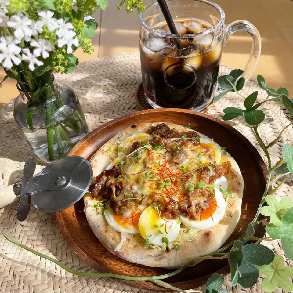 3/9❤︎プルコギ焼肉&半熟たまごピザ🍕🌱|Makinsさん