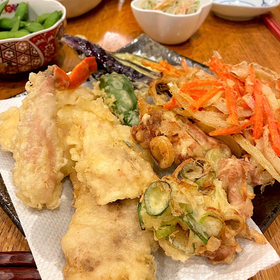 野菜とお肉とエビカニの天ぷら
