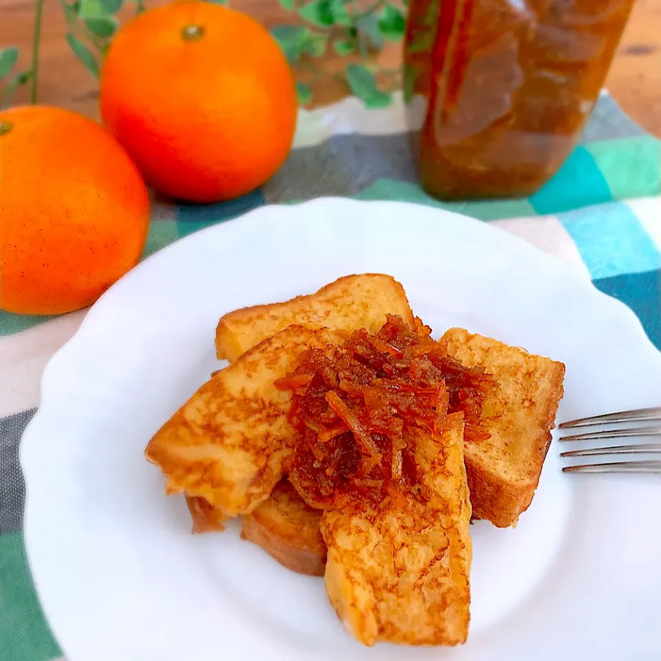 Snapdishの料理写真:🍊タンカンマーマレードのフレンチトースト🍊|❤︎YUKARI❤︎さん