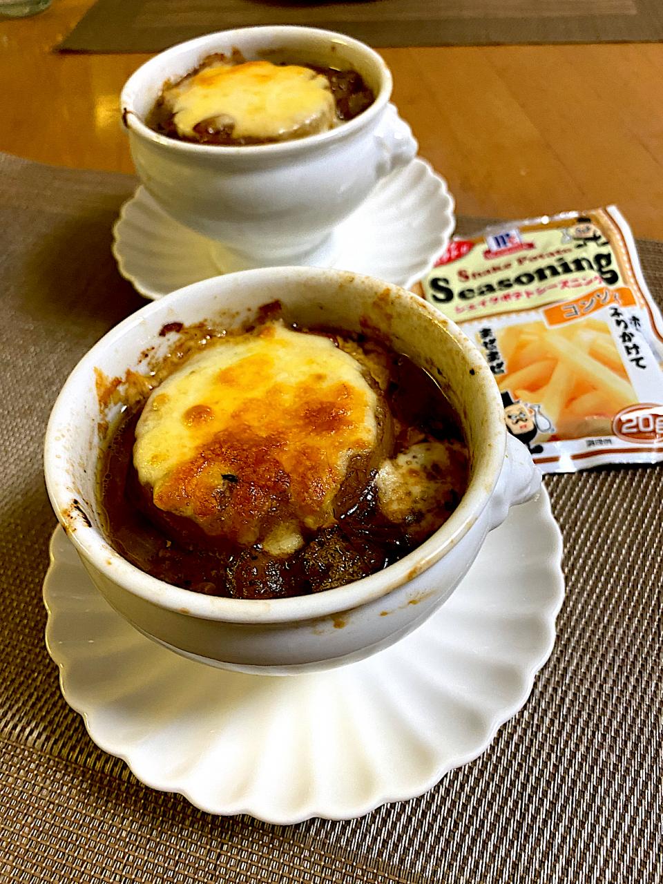 シェイクポテトシーズニング de 大根のオニオングラタンスープ