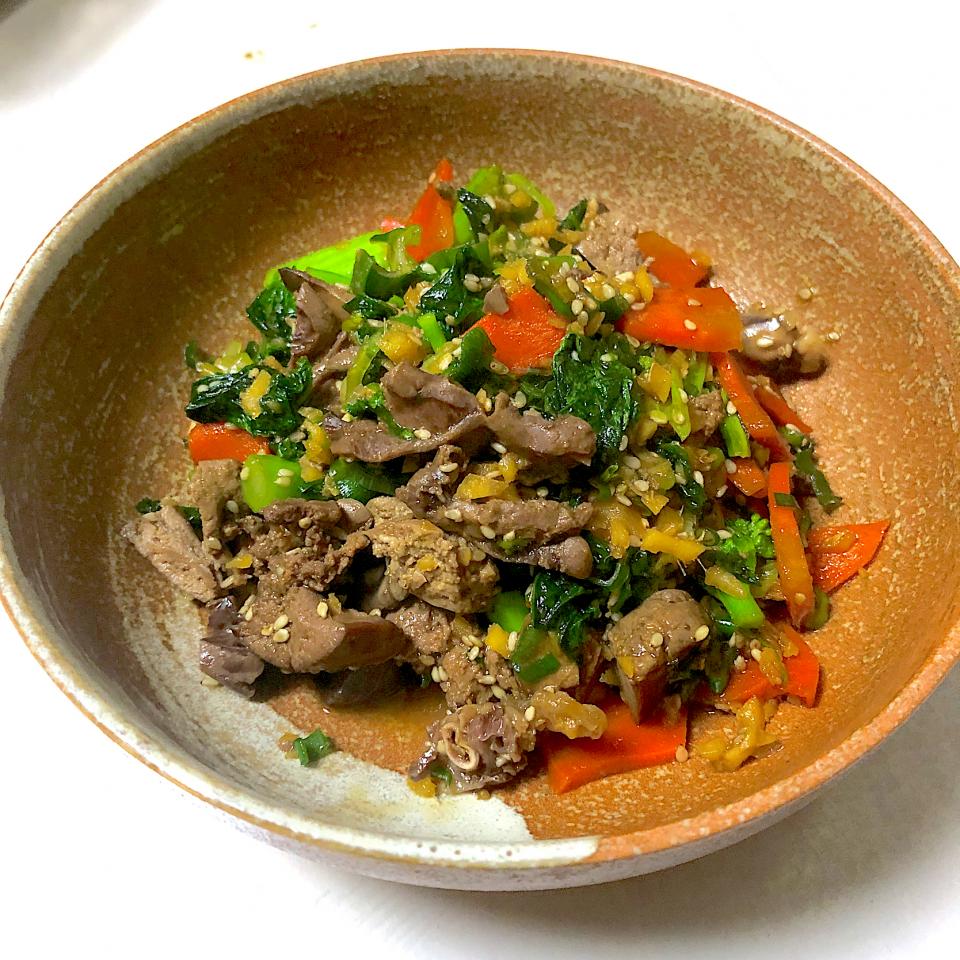 ポテトシーズニングで鶏レバーのゆず七味風煮物
