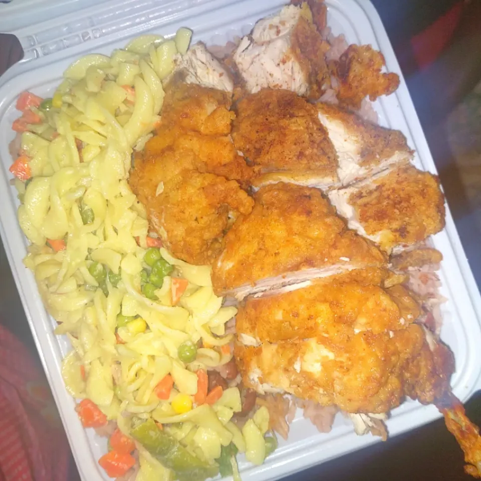 Fry chicken and veggies pasta|Trudyleeさん