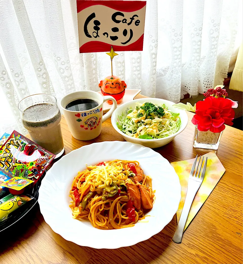 Snapdishの料理写真:カフェ風モーニングセット^ ^♫喫茶店のナポリタンは美味しい💖|HAMI69さん