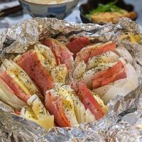 新玉ねぎのトースター焼き✩.*˚