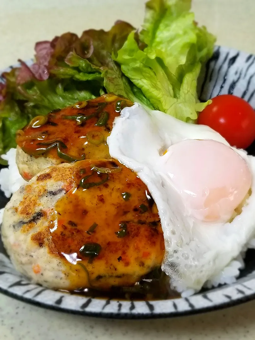 和風あんかけロコモコ丼|ぱんだのままんさん