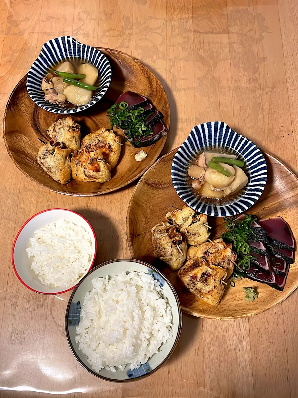 里芋のうま煮　鰹のタタキ　しんちゃん焼き|そのみさん