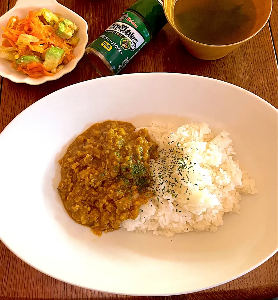 晩ごはん♯キーマカレー♯ハウス食品♯味付けカレーパウダー♯ジャワカレー味|小松菜さん