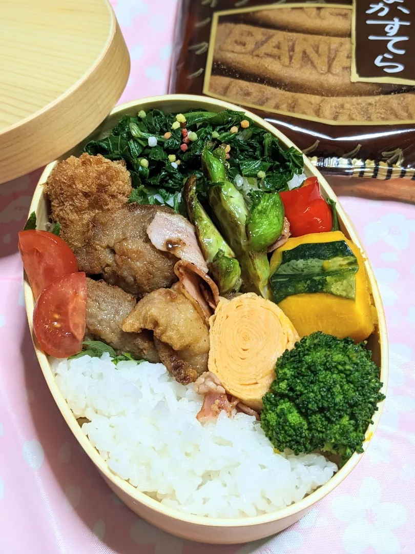 本日のお弁当〜葉わさびの醤油漬けと唐揚げ弁当〜|f.1125beさん