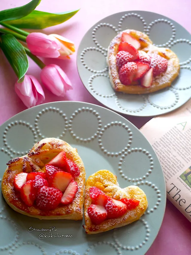 Snapdishの料理・レシピ写真:いちご過ぎるStrawberryPie｜ホワイトデーはいちご＆桜スイーツで決まり！