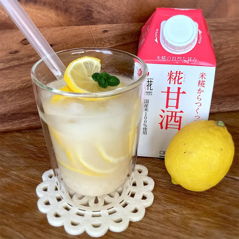 糀甘酒でレモンスカッシュ🍋|みずほさん