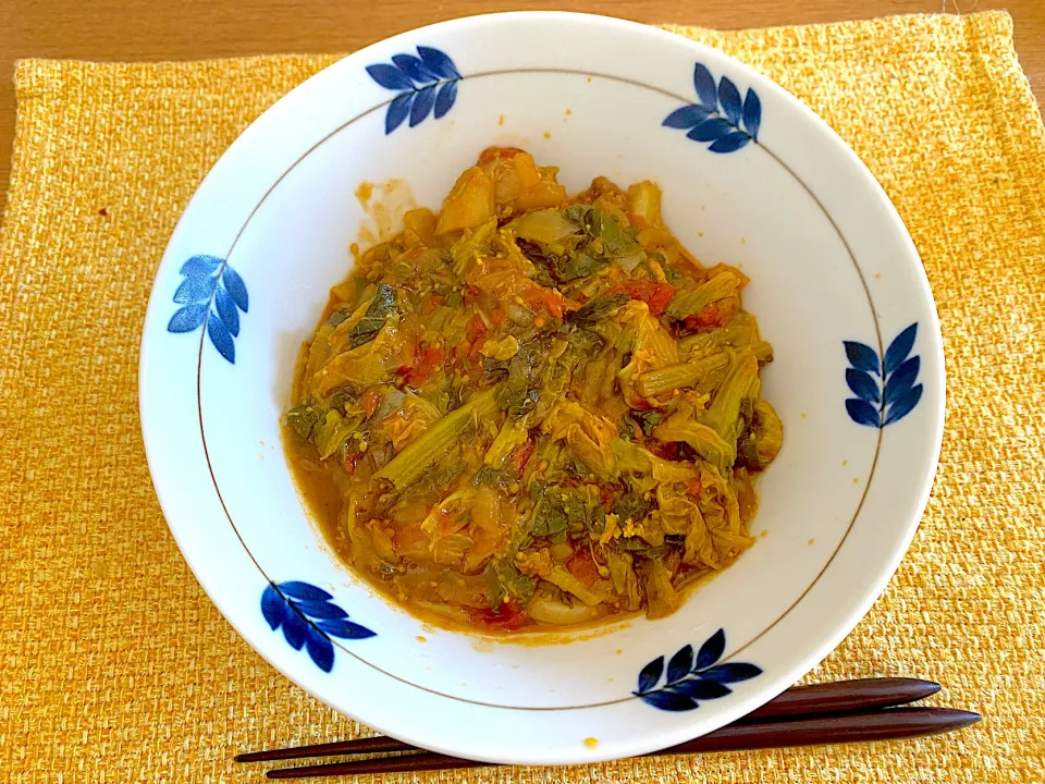 Snapdishの料理写真:大豆のお肉ブロック入り白菜カレーをリメイク🍛カレーうどん🥢|1614さん