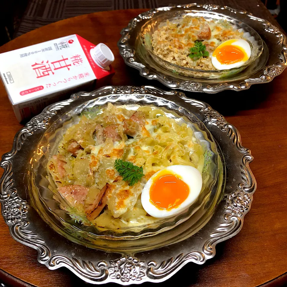 Snapdishの料理写真:麹甘酒グラタン＆オートミールドリア🥗|henryさん