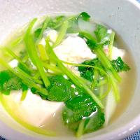 三つ葉山盛り鶏ガラスープ