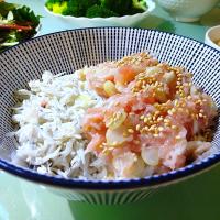 ねぎとろしらす丼❗