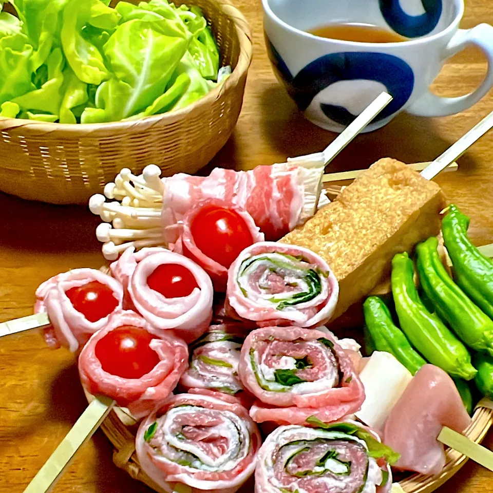 Snapdishの料理写真:野菜たっぷりおうち焼き鳥|じゅんさん