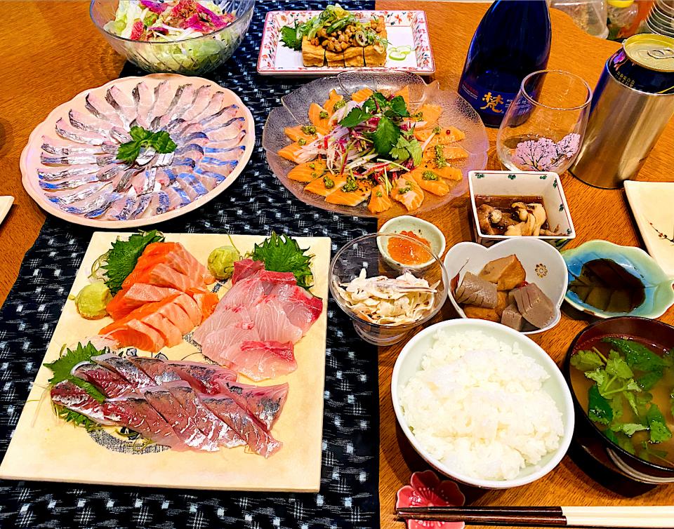 お刺身三昧釣り晩酌