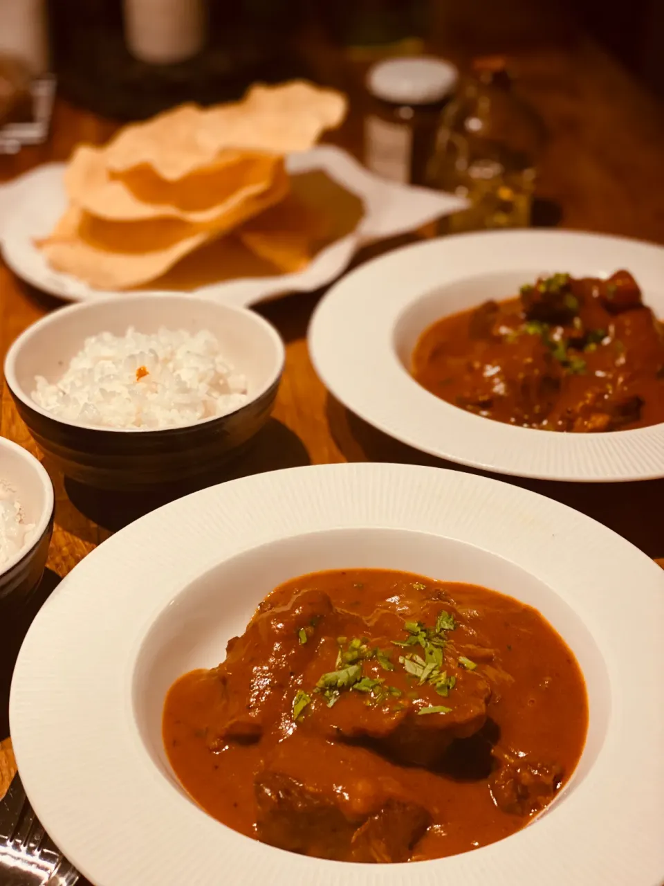 Dinner ! Dinner ! 
Bought Some Beef Chuck Steak 🥩 today 
Made a Fusion dish 
Braised Beef Chuck  Steak Hot Curry sauce made from Onions & Potatoes with fresh c|Emanuel Hayashiさん