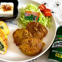 もやし入りつくねのカレー照り焼き