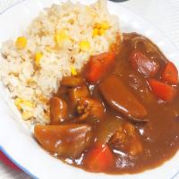 コーンライスの生姜カレー