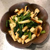 菊菜とカリカリ揚げのポン酢和え