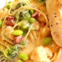 パスタ&ビールでWBCの勝利でお祝いランチ