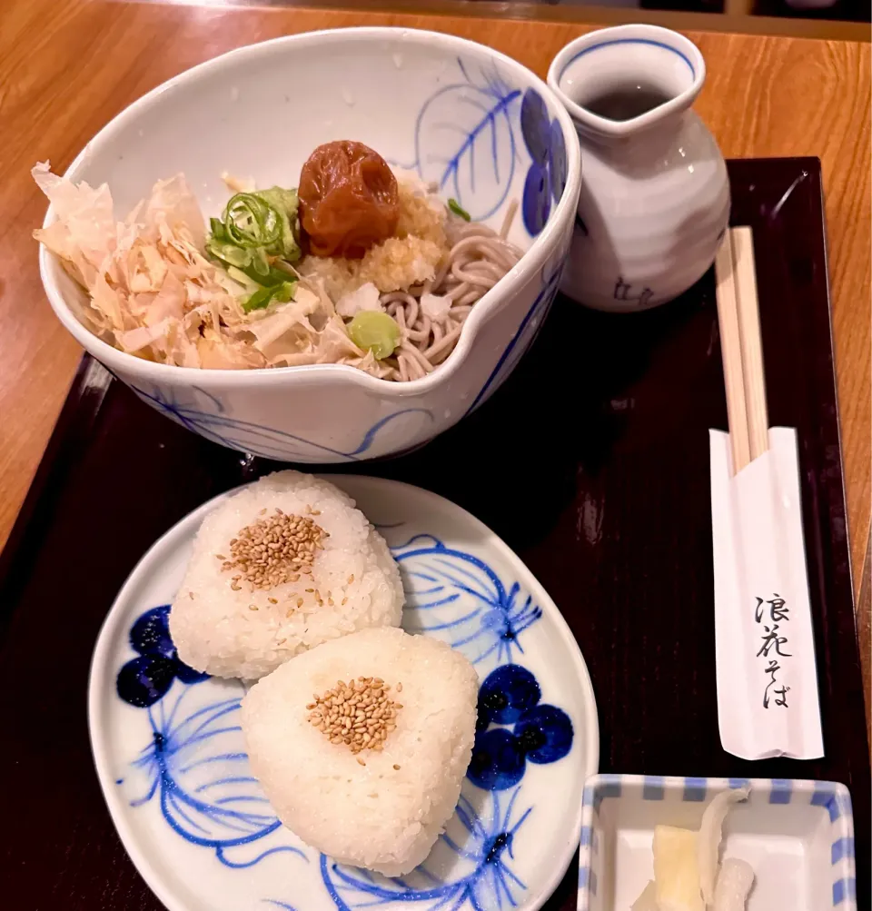 梅おろしそば🍜&おにぎり🍙|にゃあ（芸名）さん