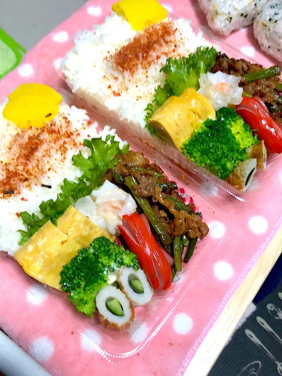 牛肉とニンニクの芽炒め弁当|魅耜さん