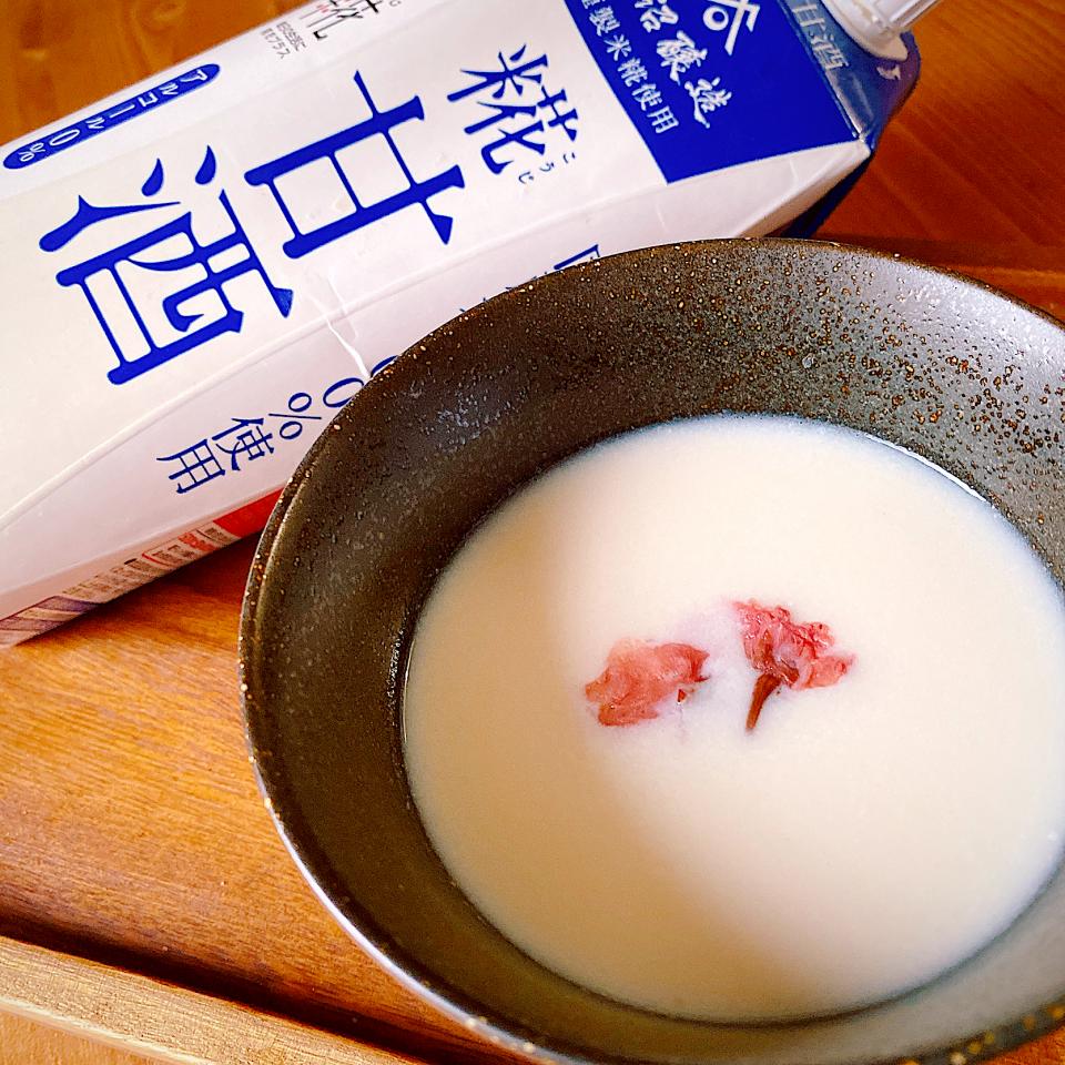🌸長芋とお豆腐の桜甘酒ポタージュ🌸