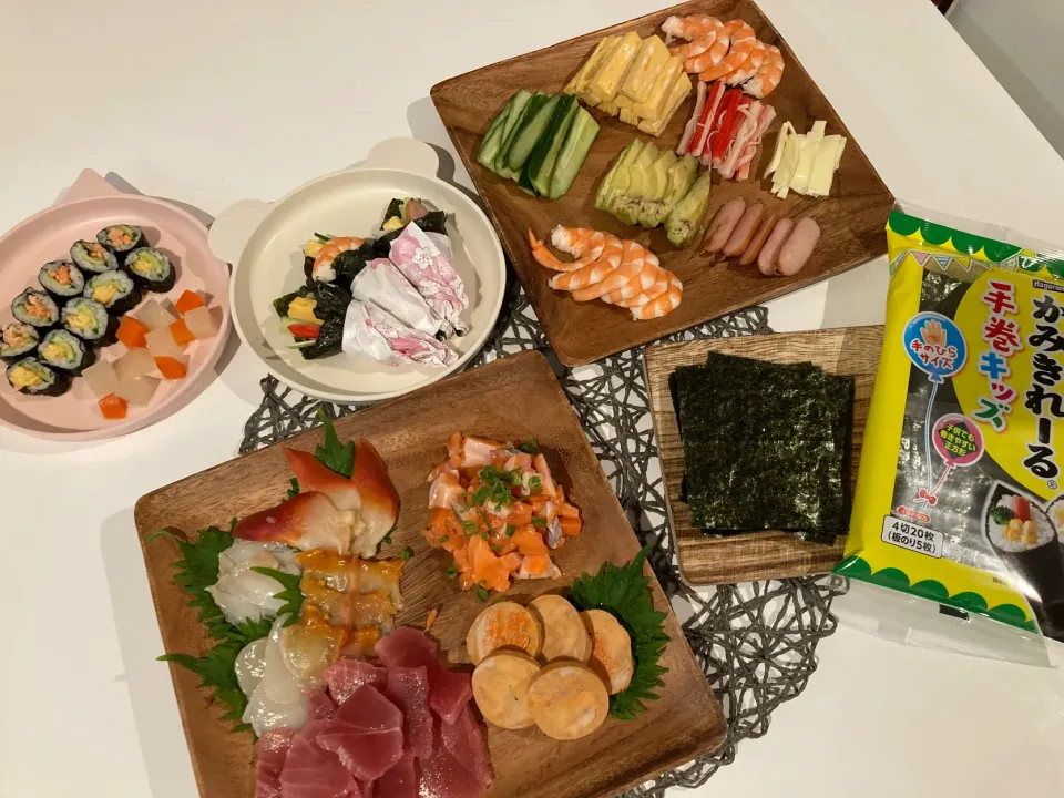 Snapdishの料理写真:☆かみきれーるで手巻き寿司☆|ソラさん