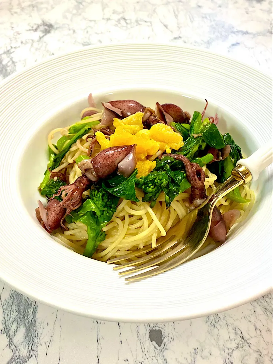 ホタルイカと菜の花のアーリオオーリオスパゲッティ|富士子🍒🐰🍓さん