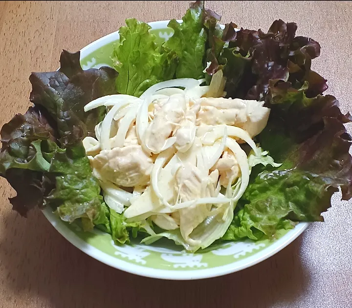 新玉ねぎとササミのカレーマヨネーズ和え|ナナさん