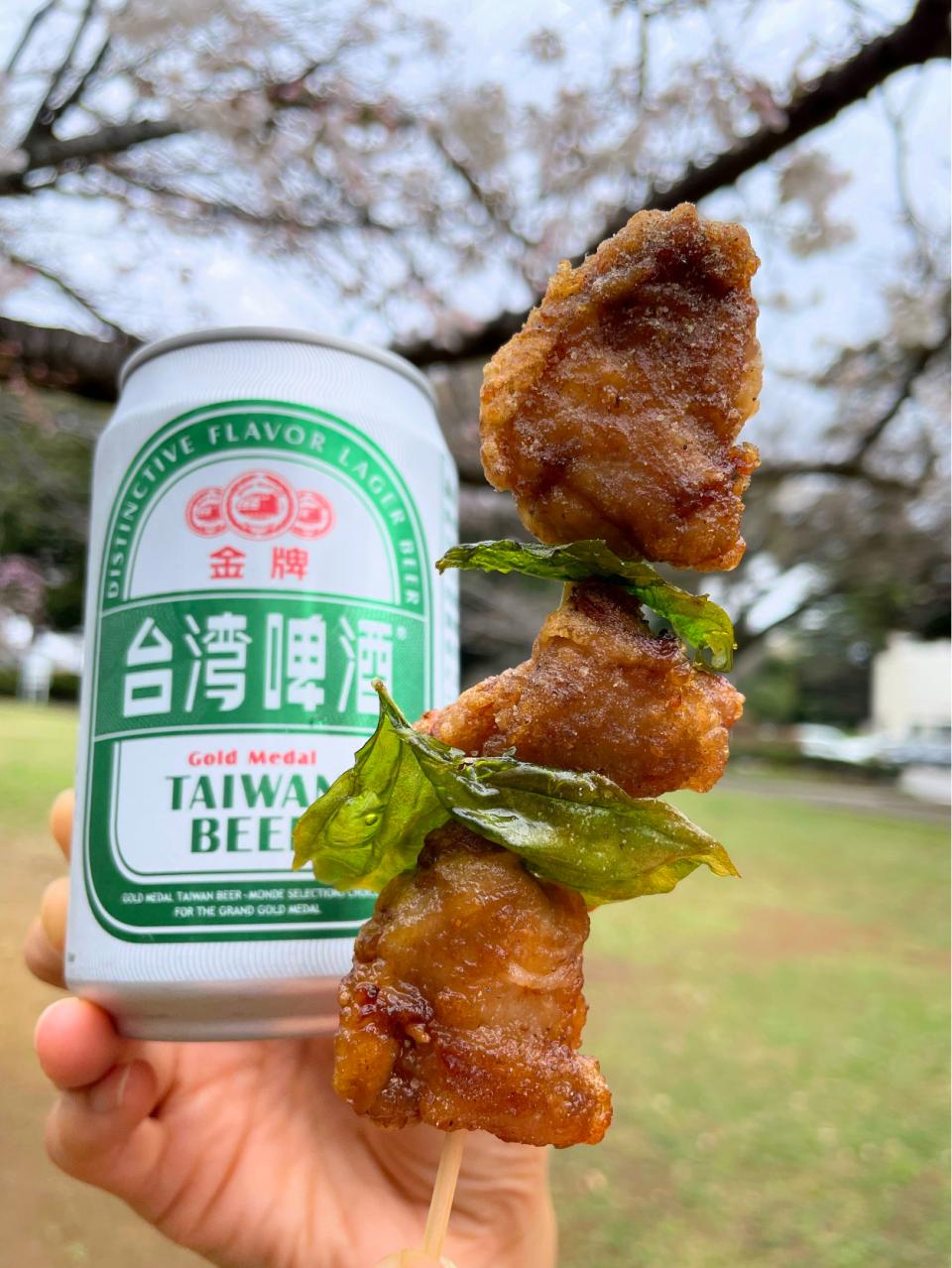 台湾唐揚げでお花見🌸