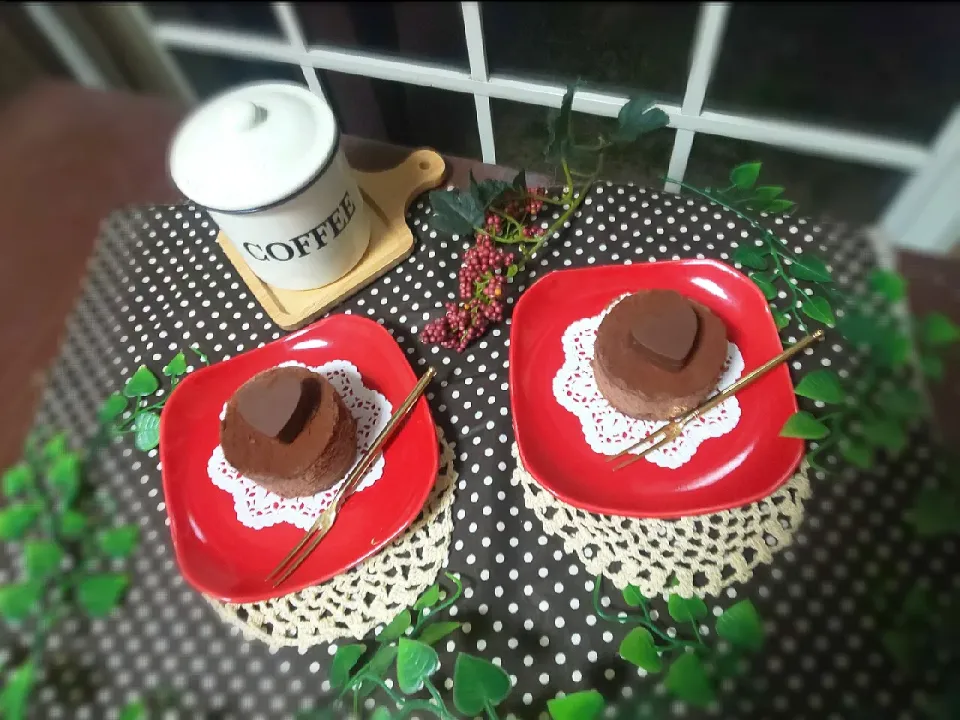 次女作チョコカスタードムースケーキ|かよこさん