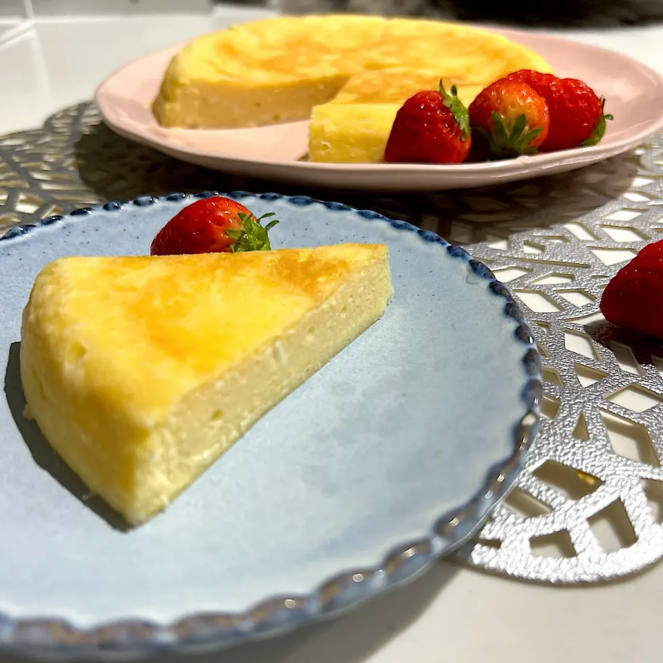 豆腐のクリームチーズケーキ🍰|AKUBI*:ஐ(●˘͈ ᵕ˘͈)さん