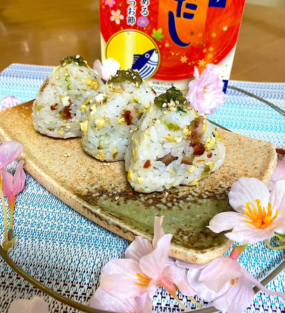 ふきのとう味噌香る 春おにぎり🍙|ぽっちさん