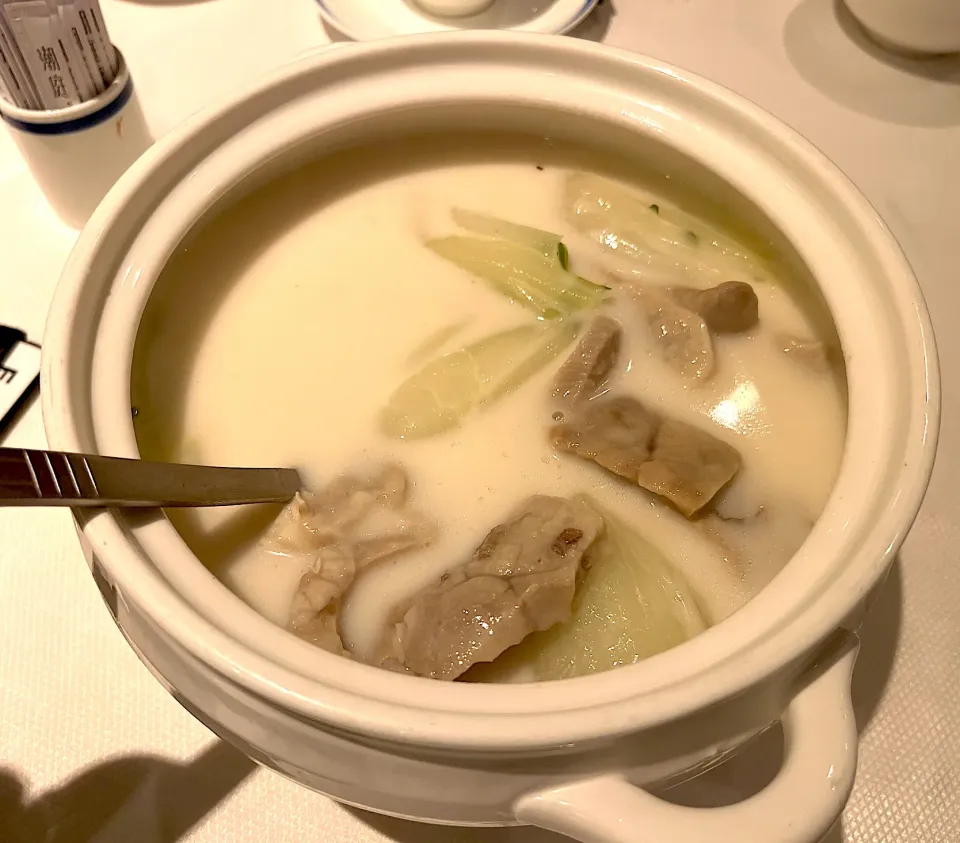 Double boiled pig’s lung soup in almond juice|skyblueさん